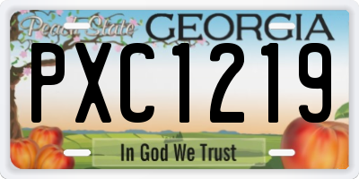 GA license plate PXC1219