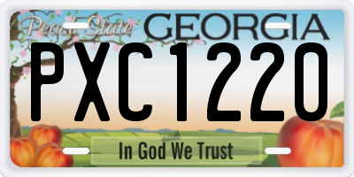 GA license plate PXC1220