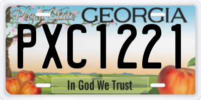 GA license plate PXC1221