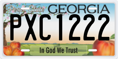 GA license plate PXC1222