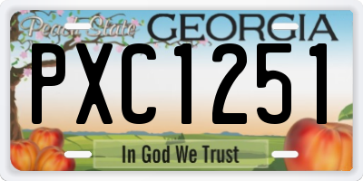 GA license plate PXC1251
