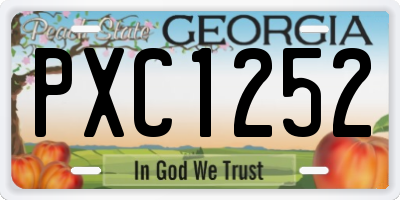 GA license plate PXC1252