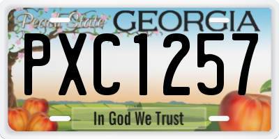 GA license plate PXC1257