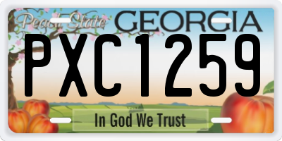 GA license plate PXC1259
