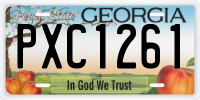 GA license plate PXC1261