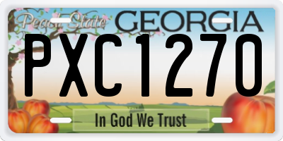 GA license plate PXC1270