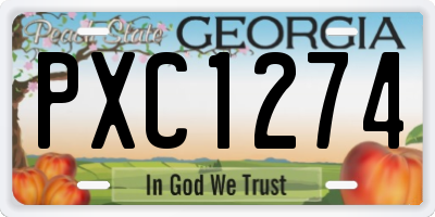 GA license plate PXC1274