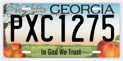GA license plate PXC1275
