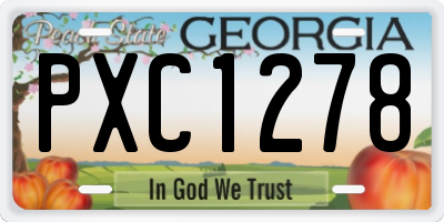 GA license plate PXC1278