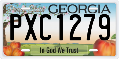 GA license plate PXC1279
