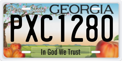 GA license plate PXC1280