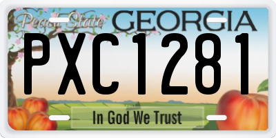 GA license plate PXC1281