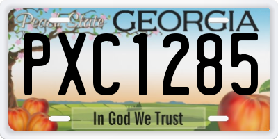 GA license plate PXC1285