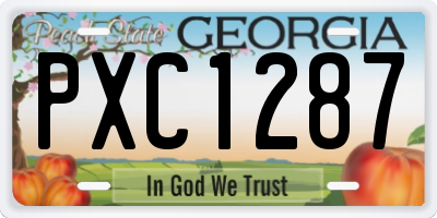 GA license plate PXC1287