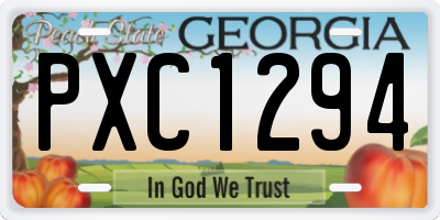 GA license plate PXC1294