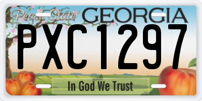 GA license plate PXC1297