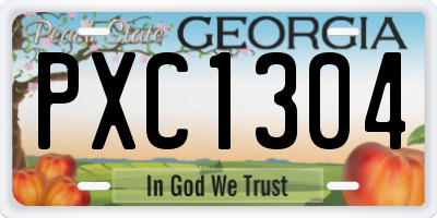 GA license plate PXC1304