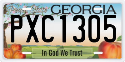 GA license plate PXC1305
