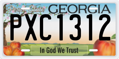 GA license plate PXC1312