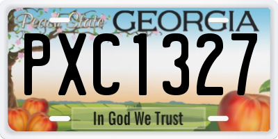 GA license plate PXC1327