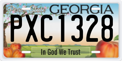 GA license plate PXC1328