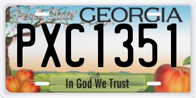 GA license plate PXC1351