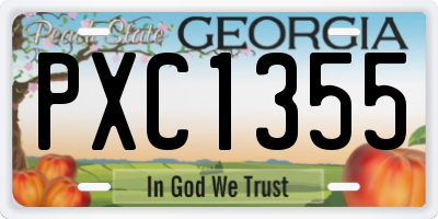 GA license plate PXC1355