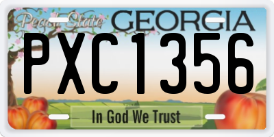 GA license plate PXC1356
