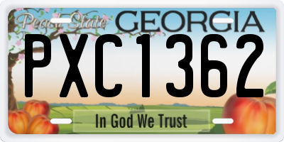 GA license plate PXC1362
