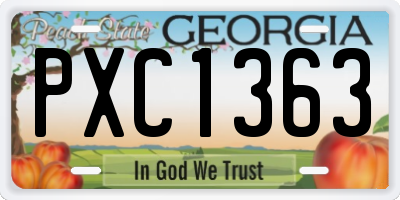 GA license plate PXC1363