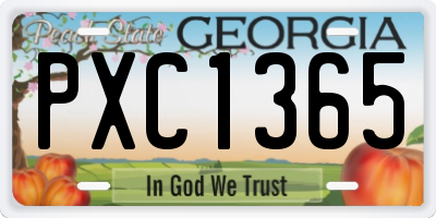 GA license plate PXC1365