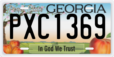 GA license plate PXC1369