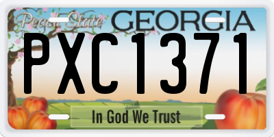GA license plate PXC1371