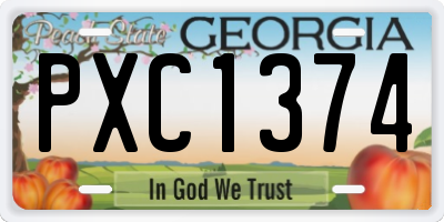 GA license plate PXC1374