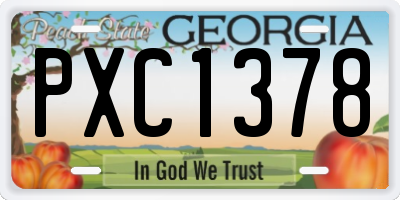GA license plate PXC1378