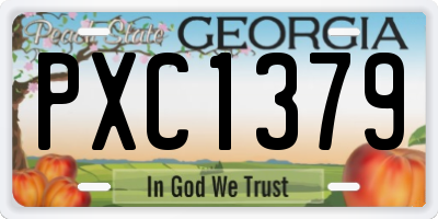 GA license plate PXC1379