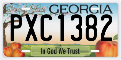 GA license plate PXC1382