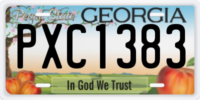 GA license plate PXC1383