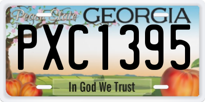 GA license plate PXC1395
