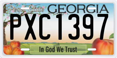 GA license plate PXC1397