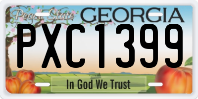 GA license plate PXC1399