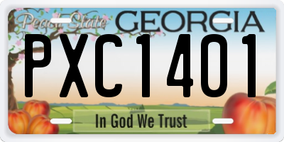 GA license plate PXC1401