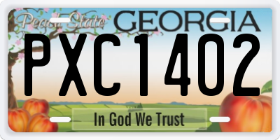 GA license plate PXC1402