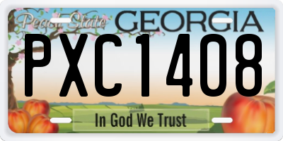 GA license plate PXC1408