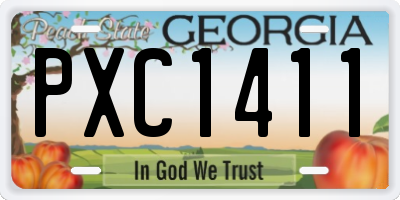 GA license plate PXC1411