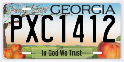 GA license plate PXC1412