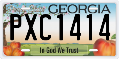 GA license plate PXC1414
