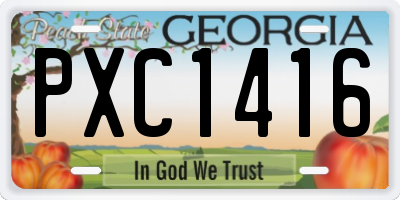 GA license plate PXC1416
