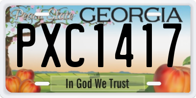 GA license plate PXC1417
