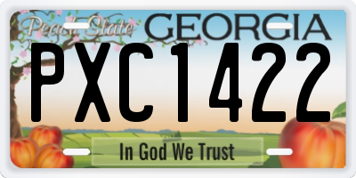 GA license plate PXC1422